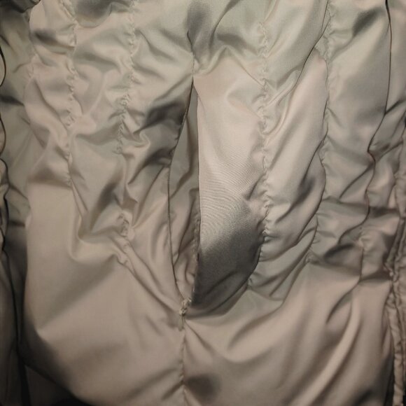 Lane Bryant Womens Sz XL Coat Packable Beige Ruched Puffer Winter Jacket Beige - Picture 9 of 11